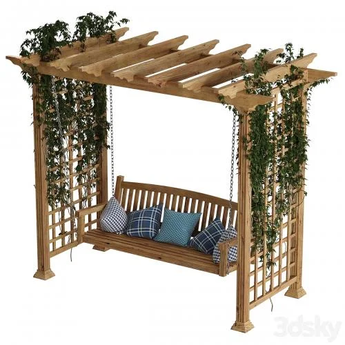 Garden swing pergola 3d model