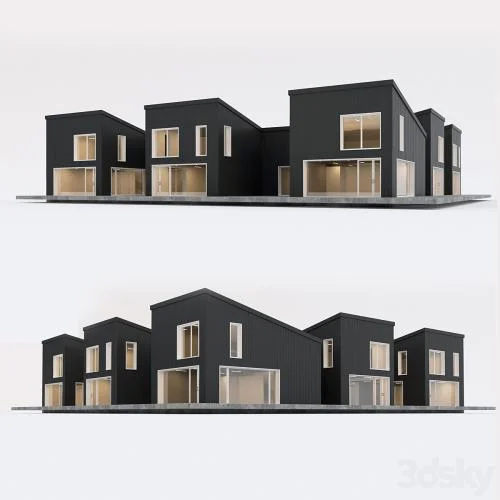 Two-storey residential building. Prefab house. 8 3d model